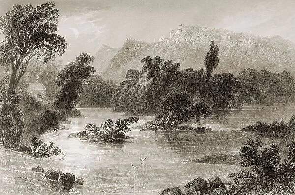 The Meeting Of The Waters, Vale Of Ovoca, Ireland. Drawn By W. H. Bartlett, Engraved By J. C. Bentley. From 'The Scenery And Antiquities Of Ireland'By N. P. Willis And J. Stirling Coyne. Illustrated From Drawings By W. H. Bartlett. Published London C. 1841