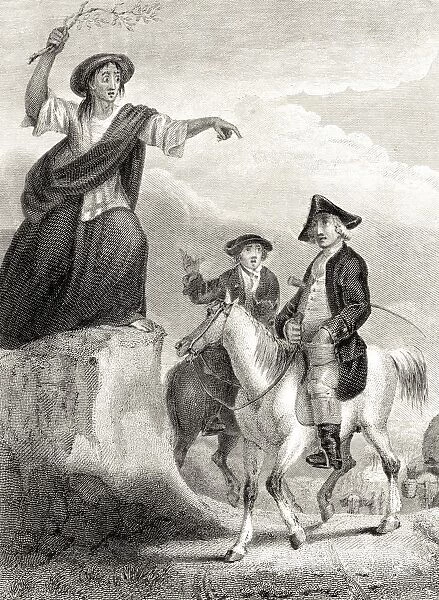 Meg Merrilies Predicting The Fall Of The House Of Ellangown An Engraving Dated 1820 By H. Cook After William Allan Of A Scene From Sir Walter Scotts Novel Guy Mannering