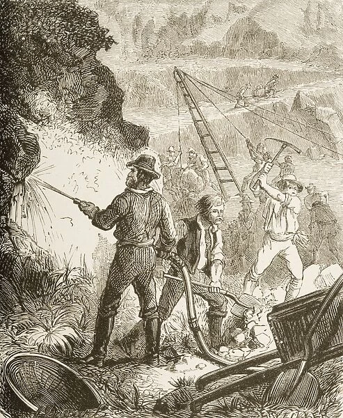 Mining Operations In The 1870S. From American Pictures Drawn With Pen And Pencil By Rev Samuel Manning Circa 1880