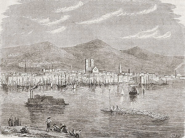 Montreal In The 1860s, After An Engraving By Auguste Trichon