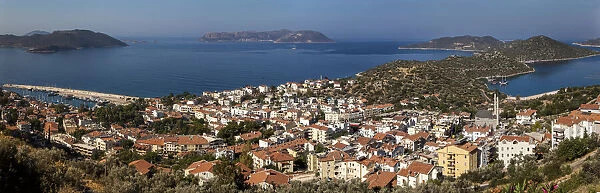 A morning view of Kas from the hills above, Kas, Turkey