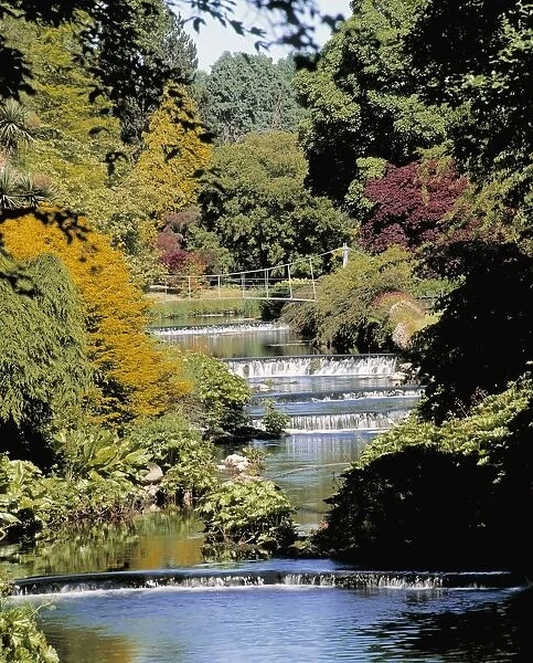 Mount Usher Gardens, River Vartry, Co Wicklow, Ireland; River Through A Garden