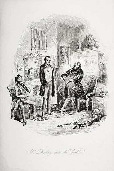 Mr. Dombey And The World. Illustration From The Charles Dickens Novel Dombey And Son By H. K. Browne Known As Phiz