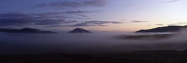 Nephin Beg, Co Mayo, Ireland; View Of Lough Beltra Covered In Fog