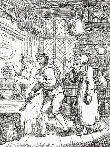 A New Cock Wanted, Or Work For The Plumber, After Thomas Rowlandson, 1810. From Illustrierte Sittengeschichte Vom Mittelalter Bis Zur Gegenwart By Eduard Fuchs, Published 1909