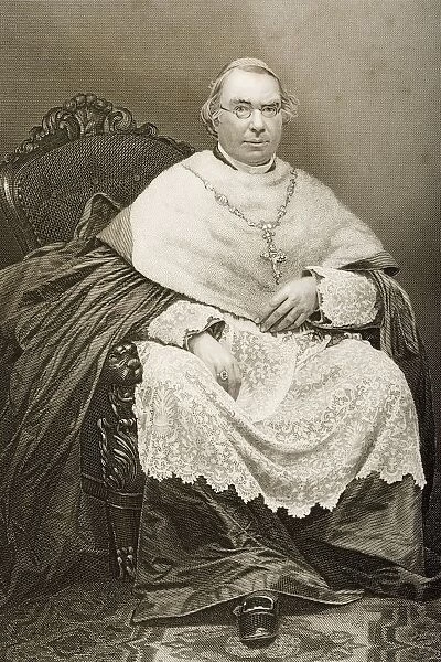 Nicholas Patrick Wiseman, 1802-1865. English Cardinal First Archbishop Of Westminster. Engraved By D. J. Pound From A Photograph By Simonton And Millard, Dublin. From The Book The Drawing-Room Portrait Gallery Of Eminent Personages Volume 2. Published In London 1859