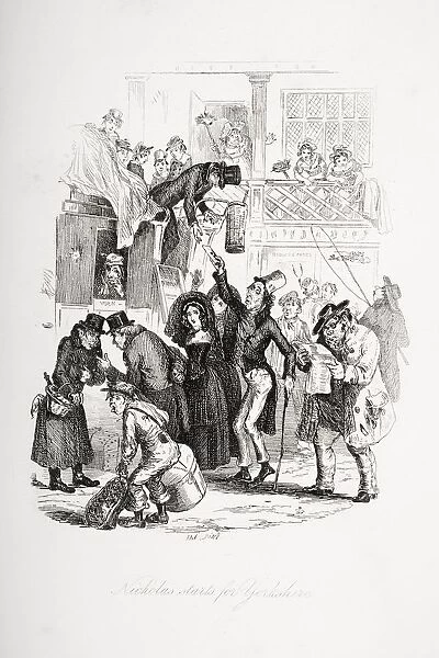 Nicholas Starts For Yorkshire. Illustration From The Charles Dickens Novel Nicholas Nickleby By H. K. Browne Known As Phiz