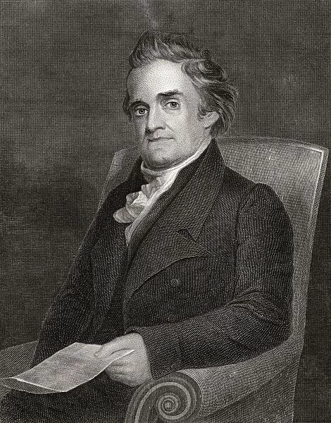 Noah Webster 1758 To 1843 American Lexicographer Author And Editor From 19Th Century Engraving By Kellogg After Morse