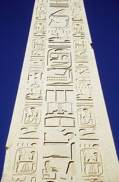 Obelisk Of Tuthmosis Iii And Blue Sky, Close Up