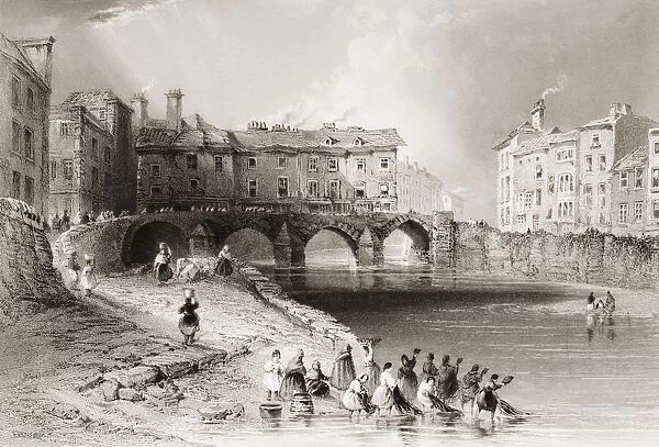 Old Boats Bridge, Limerick, Ireland. Drawn By W. H. Bartlett, Engraved By E. J. Roberts. From 'The Scenery And Antiquities Of Ireland'By N. P. Willis And J. Stirling Coyne. Illustrated From Drawings By W. H. Bartlett. Published London C. 1841