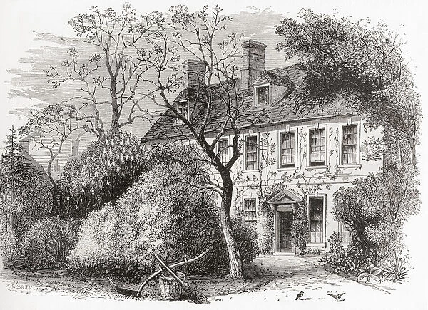 Olney Vicarage, Buckinghamshire, England, seen here in the 19th century. This was the parish of John Newton, 1725 - 1807, English Anglican clergyman and abolitionist. From English Pictures, published 1890
