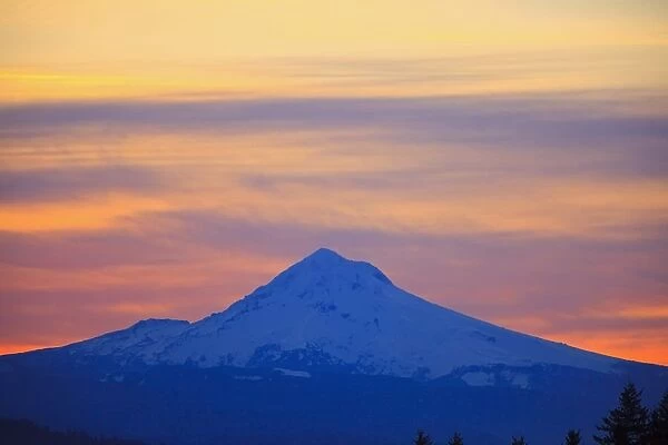 Oregon, United States Of America; Sunrise Over Mount Hood