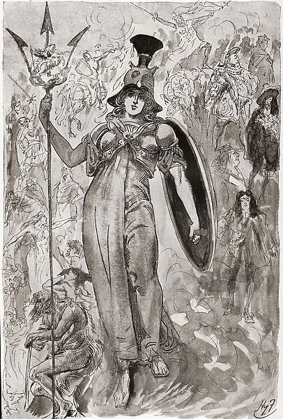 The Pageant Of English History. Frontispiece By Harry Furniss For The Charles Dickens Book A Childs History Of England, From The Testimonial Edition, Published 1910