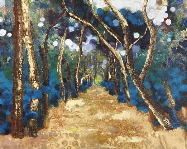 Painting Of A Path Between The Trees