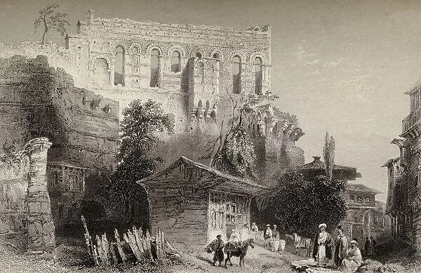 Palace Of Belisarius, Turkey, Istanbul. Drawn By W. H. Bartlett