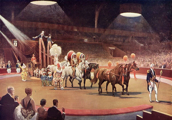 The Parade Before The Performance, After The Painting Entitled Circus By Seago. From The Illustrated London News, Christmas Number, 1933