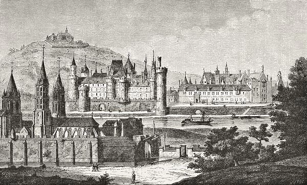 Paris France View Of St Germain Des Pres, The Louvre, The Petit Bourbon, The Seine And Montmartre After An 18Th Century Engraving From Science And Literature In The Middle Ages By Paul Lacroix Published London 1878