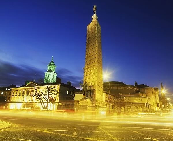 Parnell Square, Dublin, Ireland;Parnell Monument & Rotunda Hospital