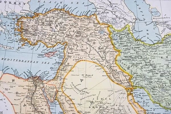 Partial Map Of Middle East In 1890S From The Citizens Atlas Of The World Published London Circa 1899