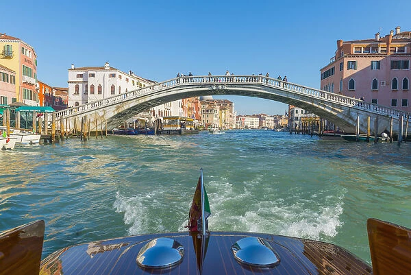 Pedestrian Footbridge Crossing The Grand Canal; Venice, Veneto, Italy