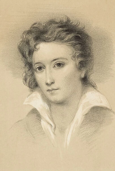 Percy Bysshe Shelley, 1792 - 1822. English poet, dramatist, essayist, novelist. After a work by J. A. Vinter from the painting by Alfred Clint