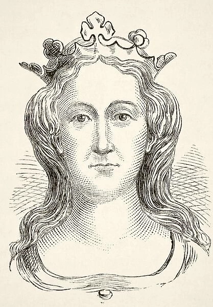 Philippa Of Hainault Queen Consort Of Edward Iii Of England 1314 To 1369. From The National And Domestic History Of England By William Aubrey Published London Circa 1890
