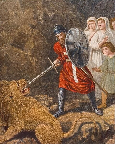The Pilgrims Meeting With A Lion. From The Book The Pilgrims Progress By John Bunyan, From Late 19Th Century Edition