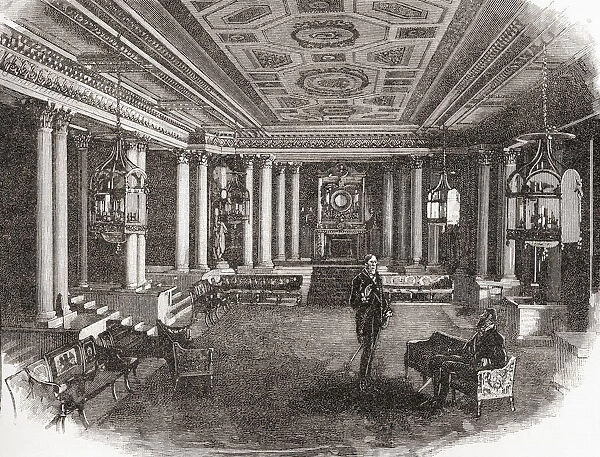 The Pillar Room, Buckingham Palace, London, England, seen here in the 19th century. London residence and administrative headquarters of the monarch of the United Kingdom. From London Pictures, published 1890