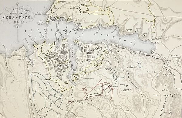 Plan Of The Siege Of Sevastopol, 1854 To 1855. From The Age We Live In, A History Of The Nineteenth Century