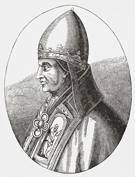 Pope Gregory Ix, Born Ugolino Di Conti, Between 1145 And 1170 To 1241. From Science And Literature In The Middle Ages By Paul Lacroix Published London 1878
