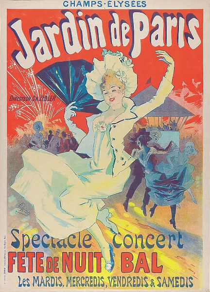 Poster 1890 France French Paris Jardin De Paris