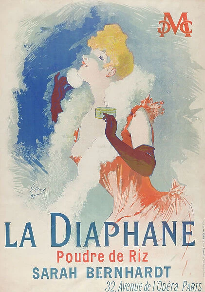 na. Poster, circa 1900, with French actress Sarah Bernhardt endorsing La