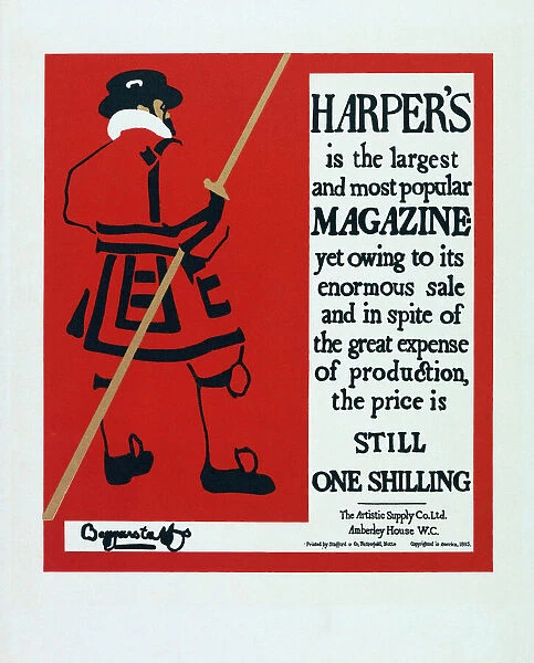 A poster dated 1895 advertising Harper's Magazine