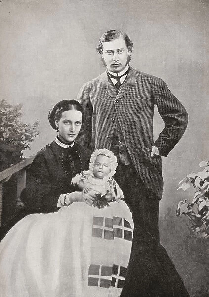The Prince And Princess Of Wales, Albert Edward, Future King Edward Vii And Alexandra, With Their New-Born Son, Albert Victor, In 1864. From Edward Vii His Life And Times, Published 1910