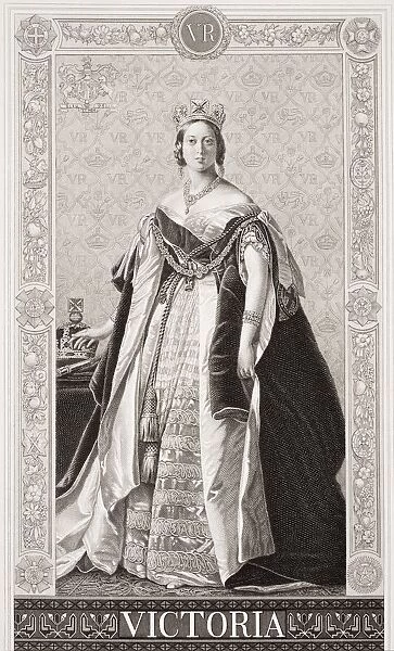 Queen Victoria, 1819-1901. Alexandrina Victoria Of Saxe-Coburg. Engraved By A Krausse Drawn By J L Williams After Winterhalter. From The Book 'Illustrations Of English And Scottish History'Volume Ii