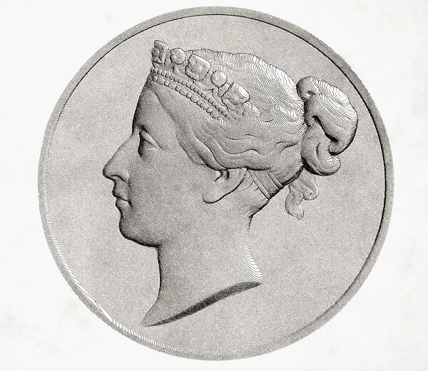 Queen Victoria 1819-1901 Princess Alexandrina Victoria Of Saxe-Coburg From Old Englands Worthies By Lord Brougham And Others Published London Circa 1880 s
