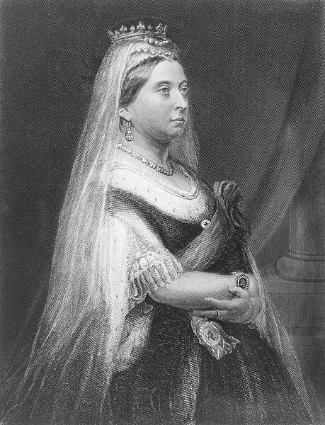 Queen Victoria, 1819-1901 Princess Alexandrina Victoria Of Saxe-Coburg, Queen Of Great Britain And Ireland And Empress Of India. Engraved By E. Stodart. From The Book The Queens Of England, Volume Ii By Sydney Wilmot. Published London Circa. 1890