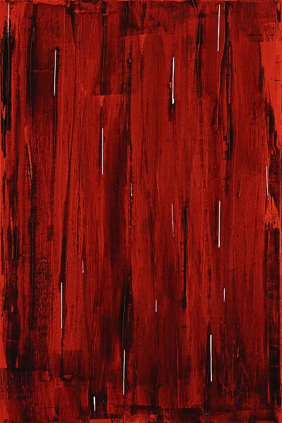 Rain, Abstract Painting In Red And Black (Acrylic Painting)