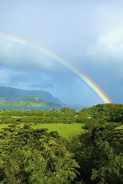 Rainbow Over Hanalei Bay; Kauai, Hawaii, United States Of America