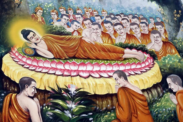 Reclining Buddha painting
