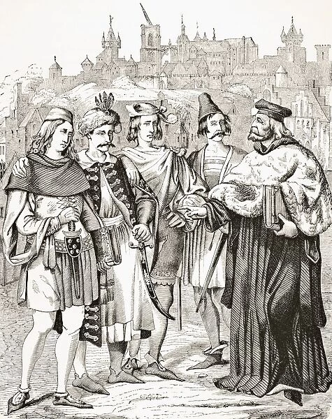 Rector Of Prague University And Scholars From Different Nations Circa 15Th Century From Science And Literature In The Middle Ages By Paul Lacroix Published London 1878