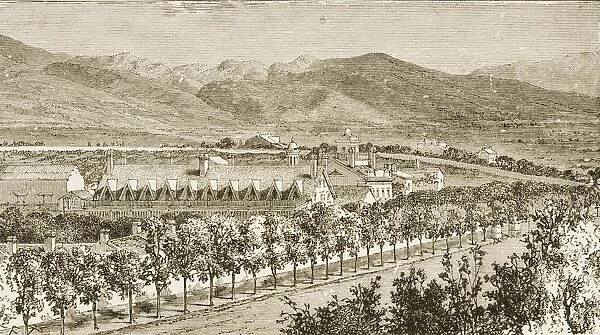 Residence Of Brigham Young Salt Lake City, Utah, In 1870S. From American Pictures Drawn With Pen And Pencil By Rev Samuel Manning Circa 1880