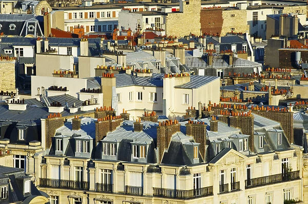 Residential Buildings And Chimneys On The Rooftops; Paris, France