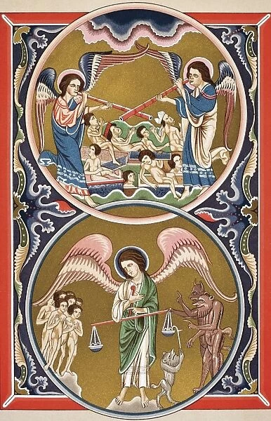 The Resurrection Of The Dead And The Weighing Of Souls In The Balance At The Last Judgement After A Medieval Miniature From Science And Literature In The Middle Ages By Paul Lacroix Published London 1878