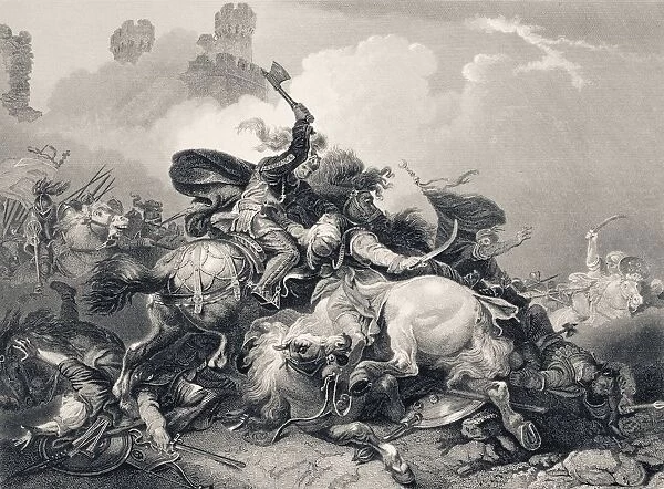 Richard I The Lionheart Fighting In A Battle Of The Crusades From The National And Domestic History Of England By William Aubrey Published London Circa 1890