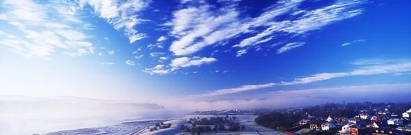 River Foyle, Co Derry, Northern Ireland; Midwinter River Fog And Frost