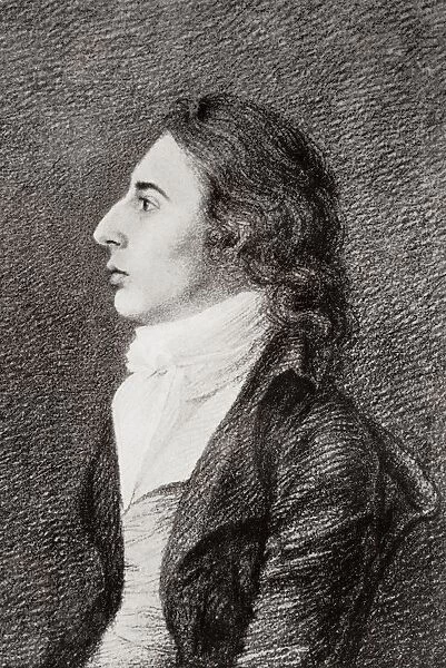 Robert Southey, 1774-1843. English Poet Of The Romantic School And Poet Laureate. Drawn In 1798 By Hancock. From The Book The Life Of Charles Lamb Volume I By E V Lucas Published 1905