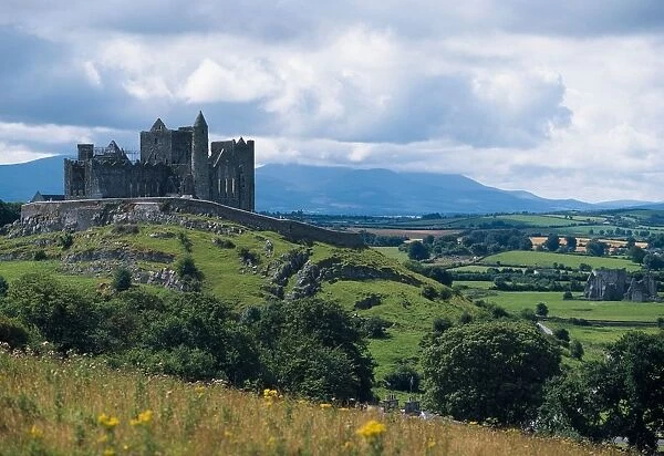 Rock Of Cashel, Co Tipperary, Ireland; Landscape With The Rock Of Cashel In The Distance