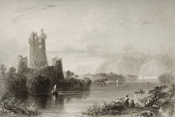 Ross Castle, County Kerry, Killarney, Ireland. Drawn By W. H. Bartlett, Engraved By C. Cousen. From 'The Scenery And Antiquities Of Ireland'By N. P. Willis And J. Stirling Coyne. Illustrated From Drawings By W. H. Bartlett. Published London C. 1841