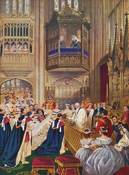 The Royal Wedding Between Albert Edward, Prince Of Wales, Future King Edward Vii And Alexandra Of Denmark At St. Georges Chapel, Windsor, Enlgand, March 10, 1863. From Edward Vii His Life And Times, Published 1910